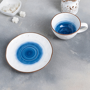 Пара чайная 250мл/16см ДОЛЯНА Нептун керамика 000000000001210603