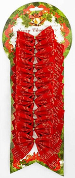 Новогоднее украшение БАНТ Красные с нотами из полиэстера, набор из 12 шт. / 8х8x0,01см арт.79385 000000000001179977