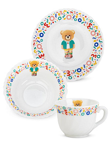 Набор детской посуды 3 предмета FARFORELLE Мишка стеклокерамика 000000000001228073