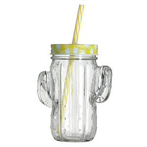 Кружка-банка 400мл Кактус стекло 000000000001170138