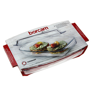 Прямоугольная кастрюля с крышкой для СВЧ Borcam Pasabahce, 1.5л 000000000001010607