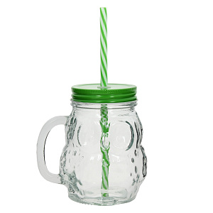 Кружка-банка 400мл Сова стекло 000000000001170139