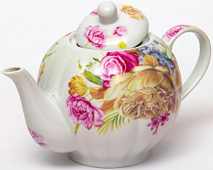 Чайник фарфор 1000мл подарочная упаковка Флора Весеннее настроение Olaff 124-01201 000000000001200551