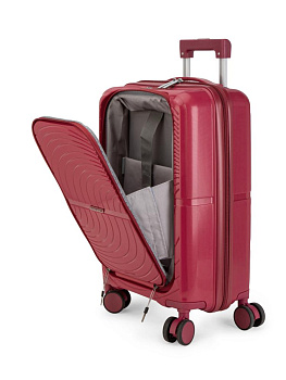 Чемодан на колесах S (36х22х55см) абстракция с дополнительным отделом красный PP 000000000001226567