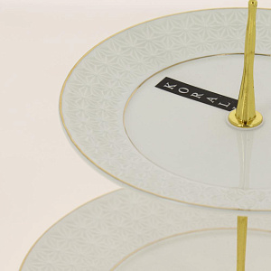 Этажерка-конфетница 2-х ярусная 16,5см/21см КОРАЛЛ Снежная королева фарфор 000000000001157991