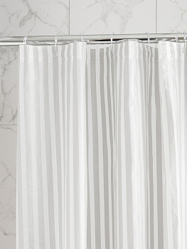 Шторка для ванной 180x200см DE'NASTIA mat stripe серый ПЕВА 000000000001226765