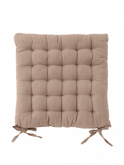 Подушка на стул 40x40см DE'NASTIA светло-коричневая ткань верха 100% хлопок 000000000001199500
