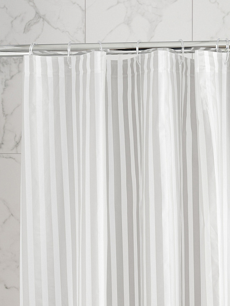 Шторка для ванной 180x200см DE'NASTIA mat stripe серый ПЕВА 000000000001226765