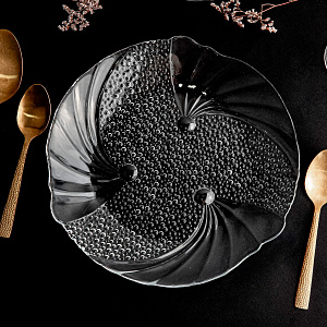 PAPILLION Блюдо сервировочное 32cм PASABAHCE F&D рельефная форма стекло 000000000001210246