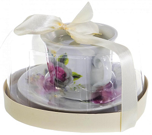 Пара чайная 220мл/блюдце OLAFF Изыск Флора подарочная упаковка фарфор 000000000001197809