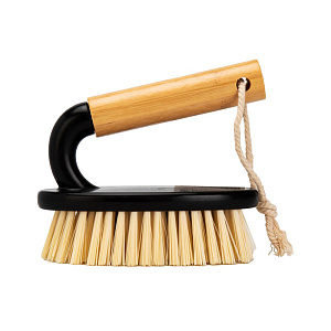 Щетка-утюжок 12,5х6х10,5см LUCKY бамбуковая ручка черный пластик 000000000001223036