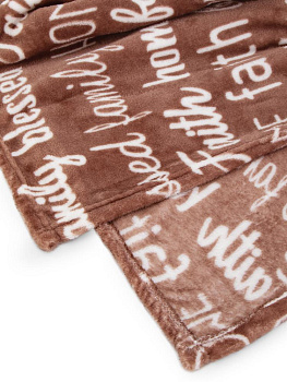 Плед 190x200см LUCKY Газета розовый флис полиэстер 000000000001219033