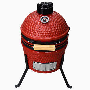 Гриль керамический 35х40,5х55см бамбуковая ручка красный чугун 000000000001213152