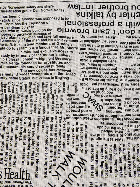 Скатерть 140х200см LUCKY Газета полиэстер/хлопок 000000000001228302