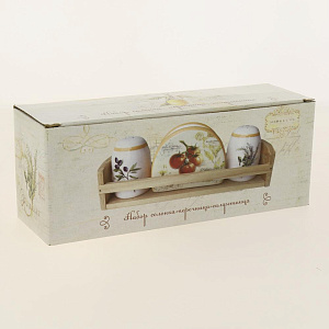 Набор сол+пер+салфетница 1/3 подарочная упаковка Tuscan vegetables  доломит ZFC049-36 000000000001196881