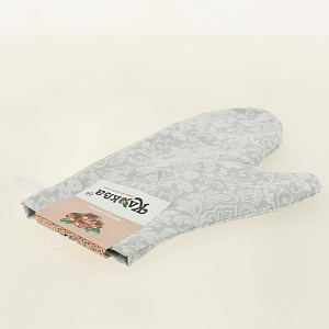 Рукавица кухонная Клюква Вензель серый рогожка 027-0118 000000000001205323