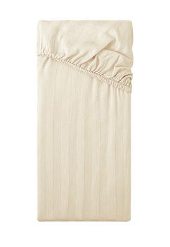 Проcтыня на резинке 180х200+25см DE'NASTIA молочная сатин-страйп хлопок100% 000000000001212970