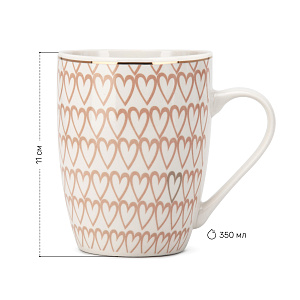 Кружка 350мл Сердца керамика 000000000001220638