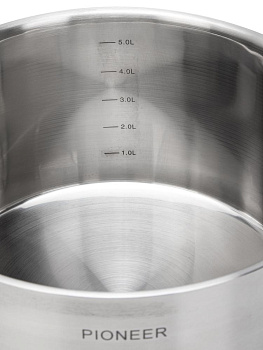 Кастрюля 5,8л PIONEER ELEGANT с крышкой нержавеющая сталь 000000000001224600
