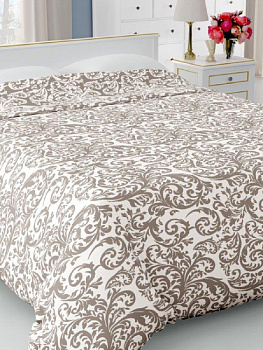 Покрывало DE'NASTIA 190х220см 50%Полиэстер/50%Хлопок наполнитель 100%Полиэстер 3сл жаккард орн1 коричневый U000050 000000000001183149