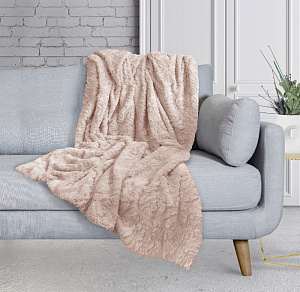 Плед меховой DE'NASTIA Розы 220х240см 100%Полиэстер пыльная роза T040065 000000000001185160
