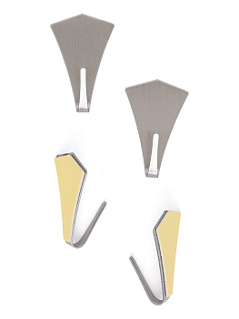 Набор крючков на липучке 4шт 3x4см DE'NASTIA серый нержавеющая сталь 000000000001212663