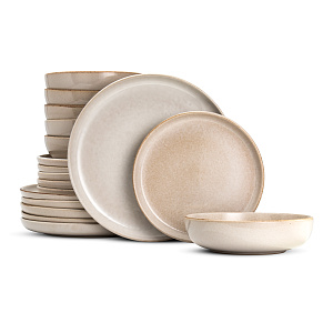 Набор столовой посуды 18 предметов LUCKY бежевый керамика 000000000001221945