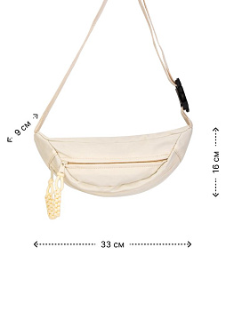 Сумка поясная 33х16х9см белый полиэстер 000000000001227587