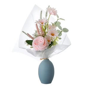 Цветок искусственный букет Льюис 38см нежно-розовый 000000000001218463