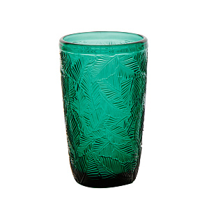 Стакан для воды 370мл GARBO GLASS Листья зеленый стекло 000000000001217343