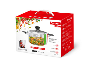 Кастрюля 1,5л НЕВА МЕТАЛЛ ПОСУДА Tesoro Siena нержавеющая сталь 000000000001221907