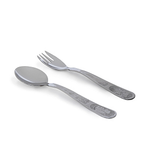 Набор столовый детский 2предмета 170мм ПОСУДА ЦЕНТР Теремок вилка + ложка нержавеющая сталь 000000000001212477