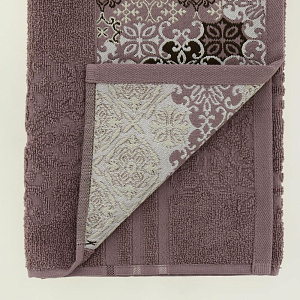 Полотенце 50х90см Dina Me бордюр мозайка темно-розовое 100% хлопок 000000000001208699