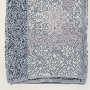 Полотенце 50х90см Dina Me бордюр мозайка серо-голубое 100% хлопок 000000000001208703