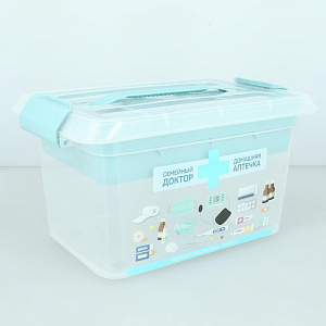 Контейнер для хранения 6,0л ПОЛИМЕРБЫТ SMARTBOX Аптечка домашняя с вкладышем размер М пластик 000000000001209604