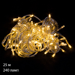 Гирлянда электрическая 25м 240 ламп Нить теплый 000000000001219702