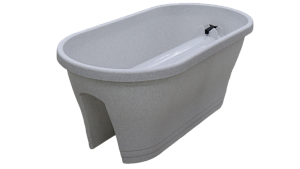 Кашпо на перила 60х30х24см 18л Белый мрамор пластик 000000000001194523