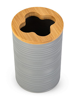 Держатель для зубных щеток 11х7,2см серый полипропилен/бамбук 000000000001226612