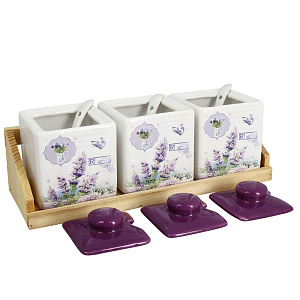 Набор банок для сыпучих продуктов Французская долина Коралл, 3 шт. 000000000001152898