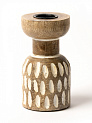 Подсвечник 6x6x10см DE'NASTIA бежевый/белый дерево манго 000000000001230456