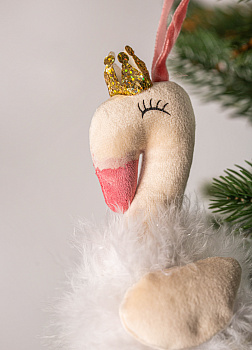 Украшение декоративное Фламинго 8х9х24см розовый полиэстер 000000000001208285