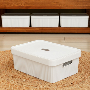 Ящик 13л 38х27х14,4см ECONOVA VELVET белый пластик 000000000001223394