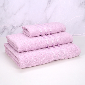 Полотенце махровое 30х60см DINA ME бордюр с 3 полосками сиреневое/лиловое плотность 380гр/м 100%хлопок 000000000001210283