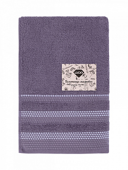 Полотенце махровое LUCKY Бордюр точки 450gsm 70x140 100% хлопок, фиолетовый D100406 000000000001227655