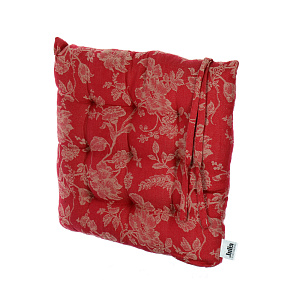Жаккардовая подушка на стул Arloni, дизайн 2, красный, 40х40 см, хлопок 000000000001126537