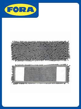 Насадка для швабры 42х13см FORA длинный ворс серый микрофибра 000000000001221678