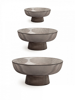 Фруктовница 27см 2л DE'NASTIA Гофре черный стекло 000000000001227973