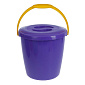 Ведро мерное с крышкой 10л ИНТЕРМ утолщенная стенка фиолетовый пластик