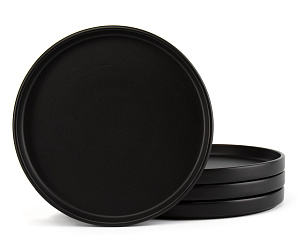 Набор столовой посуды 16 предметов Dark grey (обеденная 26см-4шт/десертная 20см-4шт/салатник 15см-4шт/кружка 350мл-4шт) керамика 000000000001217935