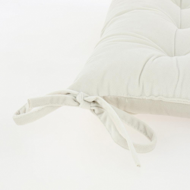 Подушка на стул 40х40см DE'NASTIA молочный велюр полиэстер 000000000001209644
